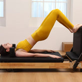 Mercury-Wood Pilates Reformer Foldable Machine Commercial Yoga Fitness Bed with High Density Foam Padded Carriage Gym