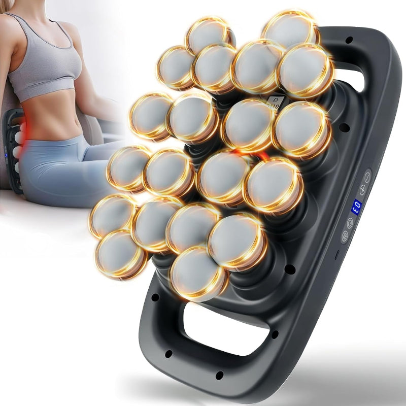 Massage device with glowing elements on a white background