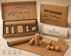 Mercury-3 in 1 Cork Rollers Set Half-Round Cork Yoga Mat Block & Bal Single Purpose