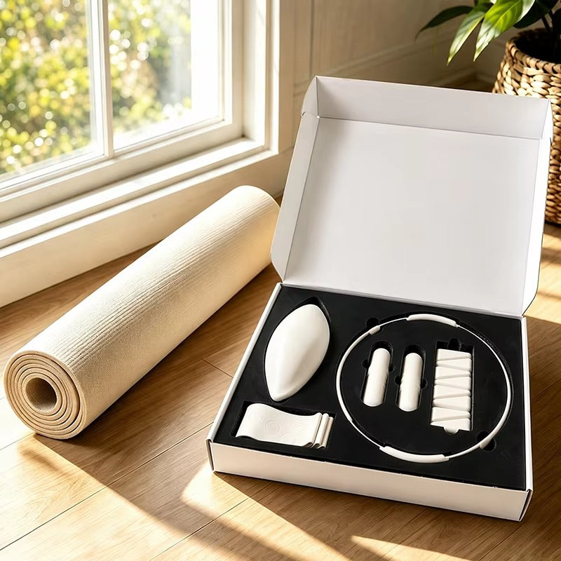 Mercury-Silicone 6-piece Pilates Yoga Fitness Set Home Workout Training Kit Silicone Pilates Circle Training Bundle Gear Set