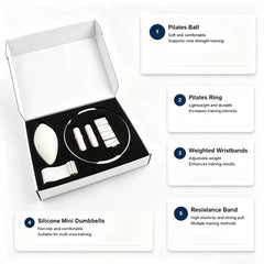 Mercury-Silicone 6-piece Pilates Yoga Fitness Set Home Workout Training Kit Silicone Pilates Circle Training Bundle Gear Set