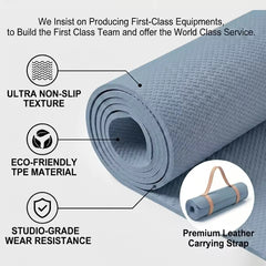 Mercury-Portable TPE 6mm Non-Slip Shock Absorption Yoga Pad for Women Yoga Studio Gym Home Travel Camping Fitness Meditation Gift