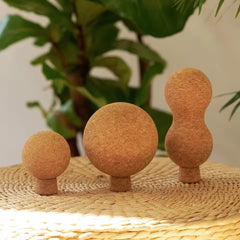 Mercury-Cork Organic Yoga Wooden Exercise Massage Cork Roller Block Set for Fitness Gym Pilates