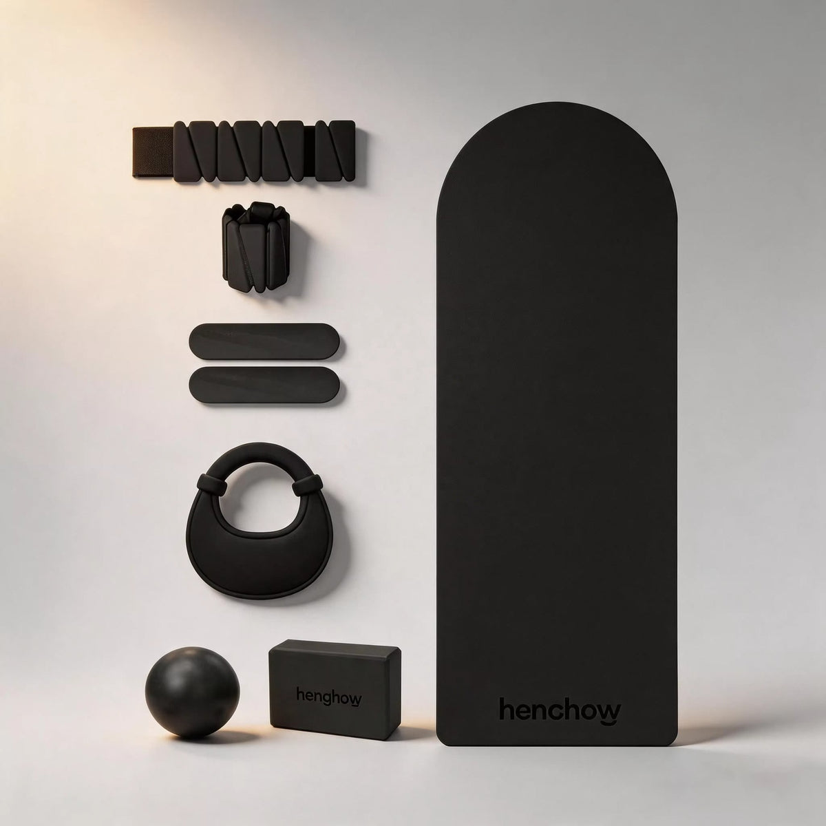 Mercury-Durable Home Fitness Set with Iron & Silicone Handlebar Barbell Ring Yoga Mat & Accessories