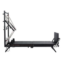 Mercury-Semi-Elevated Pilates Reformer Bed with Tower and Half Trapeze Foldable Iron Yoga Machine for Boutique Studio Gym