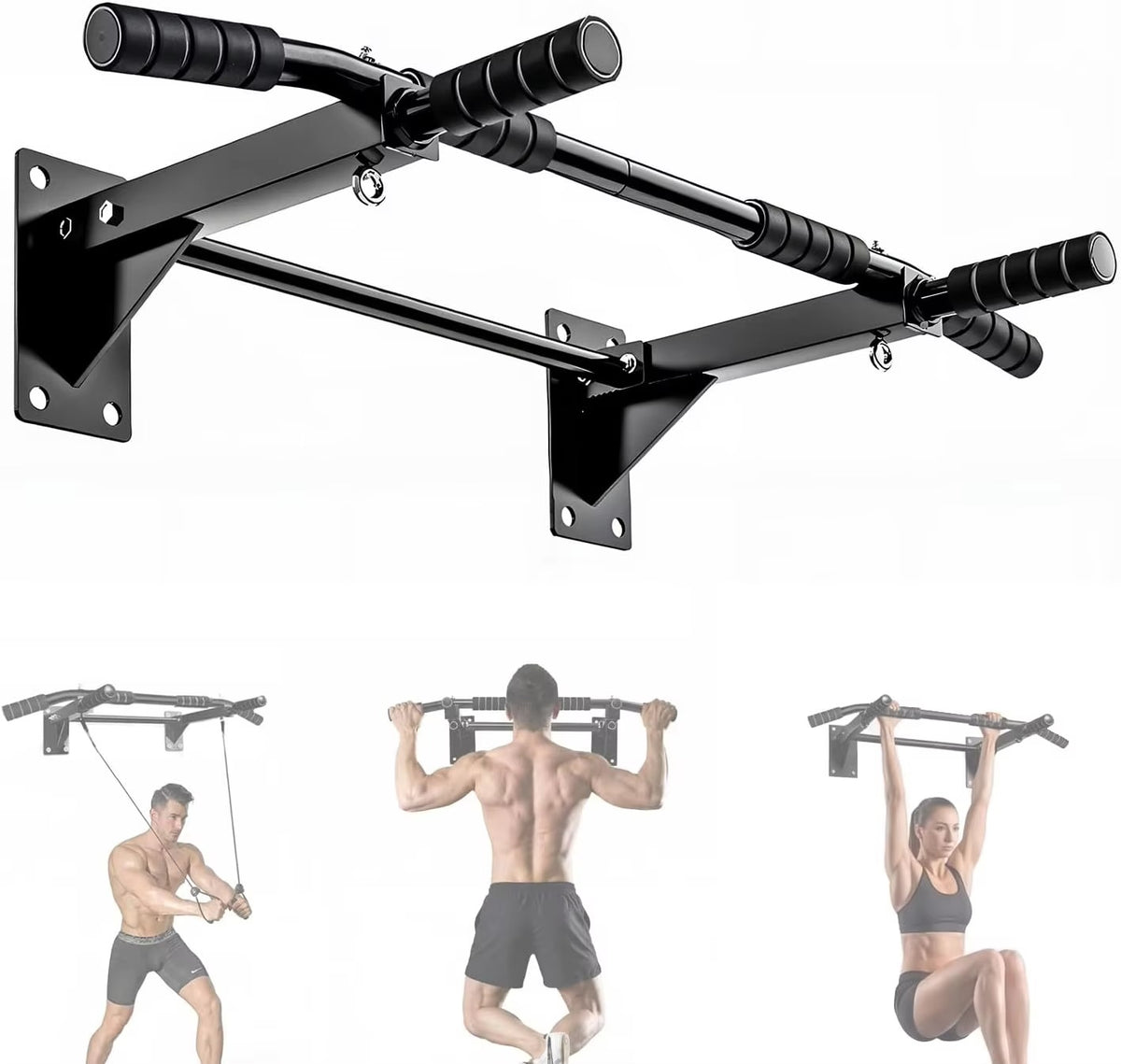 Mercury-Indoor Fitness Door Frame Pull up Bar Wall Chin up Adjustable Training Horizontal Bar