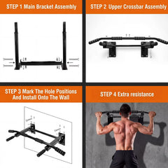Mercury-Indoor Fitness Door Frame Pull up Bar Wall Chin up Adjustable Training Horizontal Bar