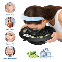 Mercury-Ice Face Bath Bowl with Breathing Tube & Thermometer Morning Depuffing Silicone Facial Ice Therapy Basin with Lid