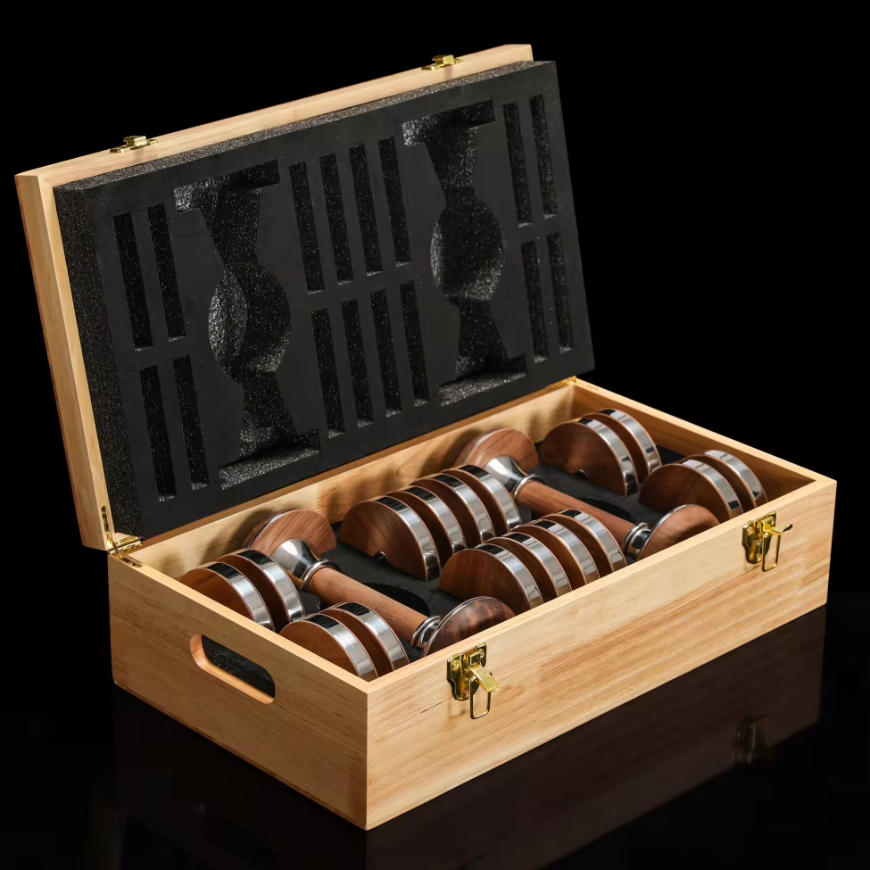 Mercury-High Quality Luxury Wood Dumbbell Gift Box with Stainless Steel Adjustable Dumbbells Set for Men & Women Body Exercise