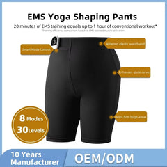 Mercury-EMS Toning Shorts Electrical Yoga Shaping Pants with Hip Lift Muscle Stimulate Training Massage for Body