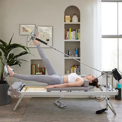 Mercury-Compact-Metal-Reformer Foldable Pilates Fitness Bed with Quiet Sliding Platform for Home Gym Workouts Training
