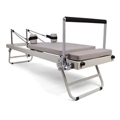 Mercury-Compact-Metal-Reformer Foldable Pilates Fitness Bed with Quiet Sliding Platform for Home Gym Workouts Training
