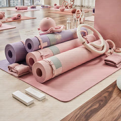 Mercury-Gift Box Set PU pink Yoga Mat Strap 6mm Biodegradable High Grip Professional Gear Corporate Gifting 1.83m