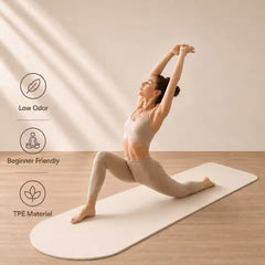 Mercury-6mm Oval Shape TPE Pilates Mat with Knee Support Non Slip Sweat Resistant Carrying Strap for Premium Pilates Studios