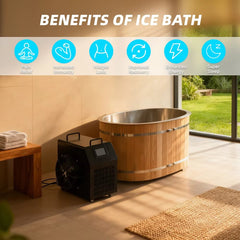 Mercury-Home Spa Red Cedar Cold Plunge Tub Stainless Steel Inside Cold Plunge Ice Bath with Chiller Cold Plunge Pool