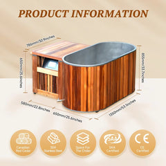 Mercury-Traditional Recovery Therapy Red Cedar Ice Bath Big Size Water Chiller Ice Barrel Cold Plunge Ice Baths No reviews yet