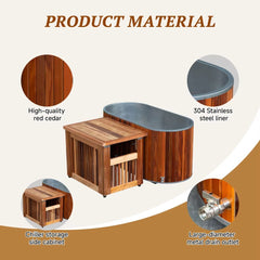 Mercury-Traditional Recovery Therapy Red Cedar Ice Bath Big Size Water Chiller Ice Barrel Cold Plunge Ice Baths No reviews yet