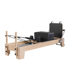 Mercury-Professional Pilates Reformer Machine with Wooden Frame and Adjustable Foot Bar, Suitable for Pilates Studio