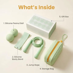 Mercury-Durable Eco-Friendly Resistance Band Set Silicone Peanut Balls Jump Rope with Storage Bag for Home Fitness Training