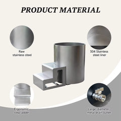 Mercury-Round Ice Barrel Cold Plunge Therapy Tub Stainless Steel 1hp Ice Bath Chiller Cold Plunge Tub