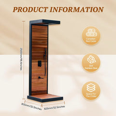Mercury-Grand Graceful Sturdy Column Ebony Finish Sky View Shower Refreshing Rain Garden Hose Hookup for Zen Garden Outdoor Pool Shower