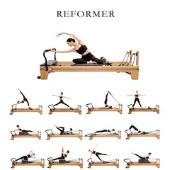 Mercury-Solid Wood Reformer Pilates with 2 Years Warranty and Aluminum for Home Workout and Heavy Duty Pilates Machine