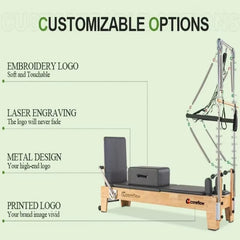 Mercury-Solid Wood Reformer Pilates with 2 Years Warranty and Aluminum for Home Workout and Heavy Duty Pilates Machine