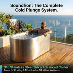 Mercury-304 316 Stainless Steel Ice Bath Tub 100% Marine-grade Stainless Steel Ice Bath SS Cold Plunge Tub