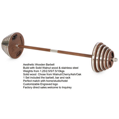 Mercury-High-End Luxury Free Weights Stainless Steel Conbitimation Dumbbells /barbells/kettlebells for Powerful Woodfitness Sets
