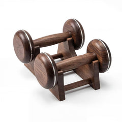 Mercury-Luxury Black Walnut Solid Wood Dumbbell Set with Rack Premium Eco Friendly Pilates Strength Training Equipment for Home Gym