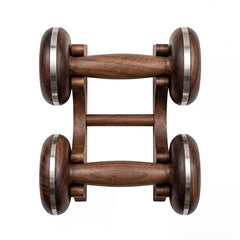 Mercury-Luxury Black Walnut Solid Wood Dumbbell Set with Rack Premium Eco Friendly Pilates Strength Training Equipment for Home Gym