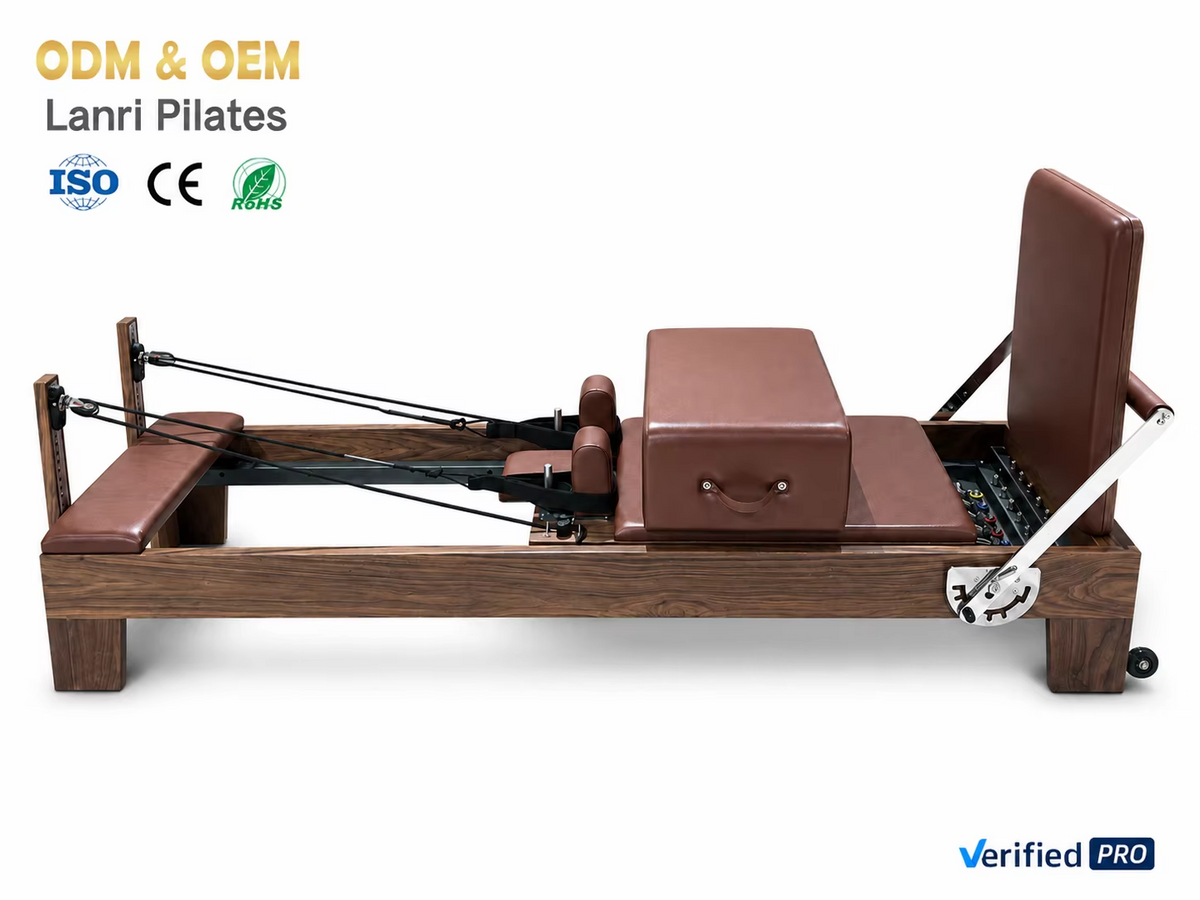 Mercury-Luxury OEM ODM Walnut Wood Pilates Reformer Core Bed Smooth Rebound Professional Pilates Equipment for Studio Gym
