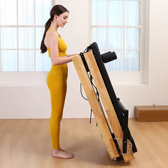 Mercury-Wood Pilates Reformer Foldable Machine Commercial Yoga Fitness Bed with High Density Foam Padded Carriage Gym