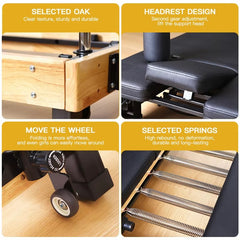 Mercury-Wood Pilates Reformer Foldable Machine Commercial Yoga Fitness Bed with High Density Foam Padded Carriage Gym