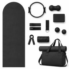 Mercury-6mm Yoga Mat Fitness Set with Pilates Ring Yoga Block Foam Roller Massage Ball Non-Slip & Storage Bag