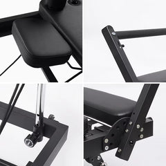 Mercury-Steel-Framed Pilates Reformer Foldable Yoga Machine with Adjustable Latex Resistance Tubes and Springs for Studio
