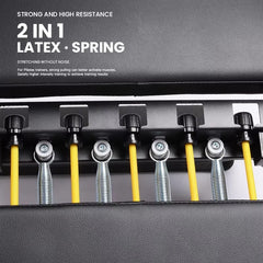 Mercury-Steel-Framed Pilates Reformer Foldable Yoga Machine with Adjustable Latex Resistance Tubes and Springs for Studio