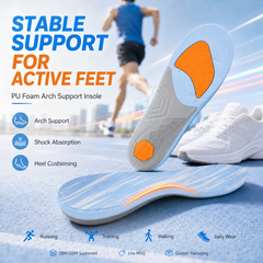Mercury-Flatfoot Soft Performance Shock High Arch Support Sports Xo Orthotic Pads Unisex Orthopedic Insoles