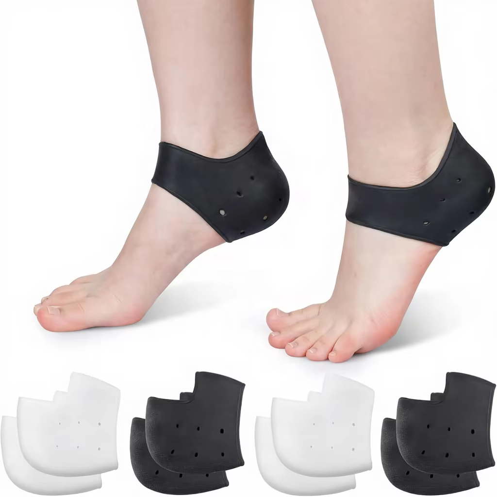 Mercury-Silicone Gel Insoles Heel Protectors for Cracked Heels Heel Spurs Plantar Fasciitis Insoles