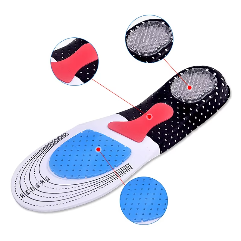 Mercury-Orthotic Sports Insoles EVA Gel Silicone Shock Absorption Basketball Running Insoles Deodorant Sweat-Absorbing Insoles