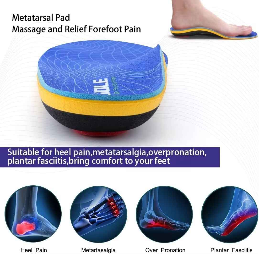 Mercury-Orthotic Insoles Arch Support Plantar Fasciitis Heel Pain Relief Metatarsalgia Support Unisex Insoles