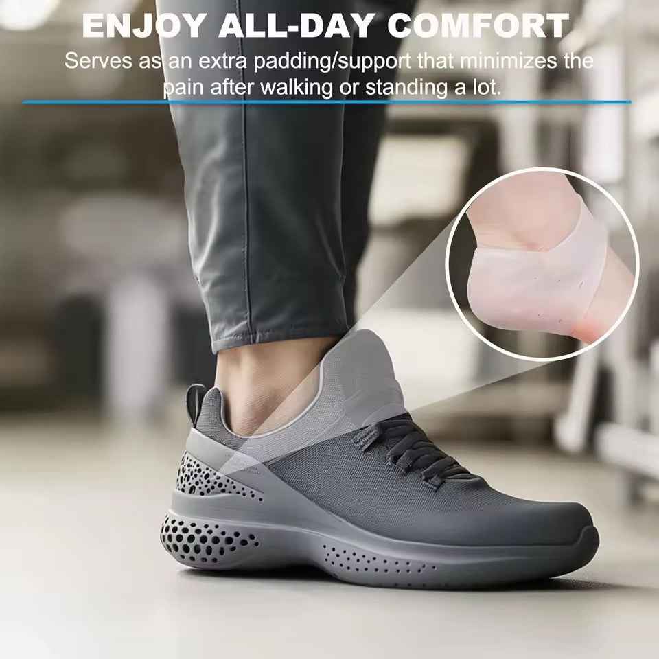 Mercury-Silicone Gel Insoles Heel Protectors for Cracked Heels Heel Spurs Plantar Fasciitis Insoles