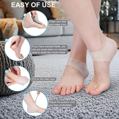 Mercury-Silicone Gel Insoles Heel Protectors for Cracked Heels Heel Spurs Plantar Fasciitis Insoles