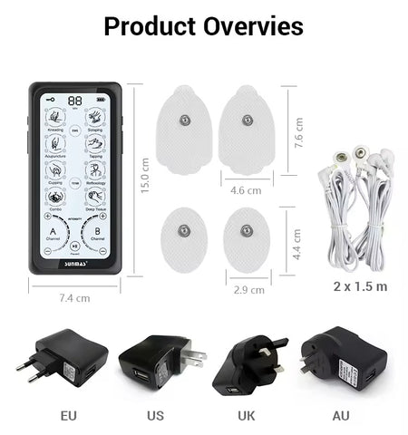 Mercury-Portable Touch Screen Customized Modes Electric Therapy EMS Massager Tens Unit Electronic Pulse Massager Tens Massager Tens Unit